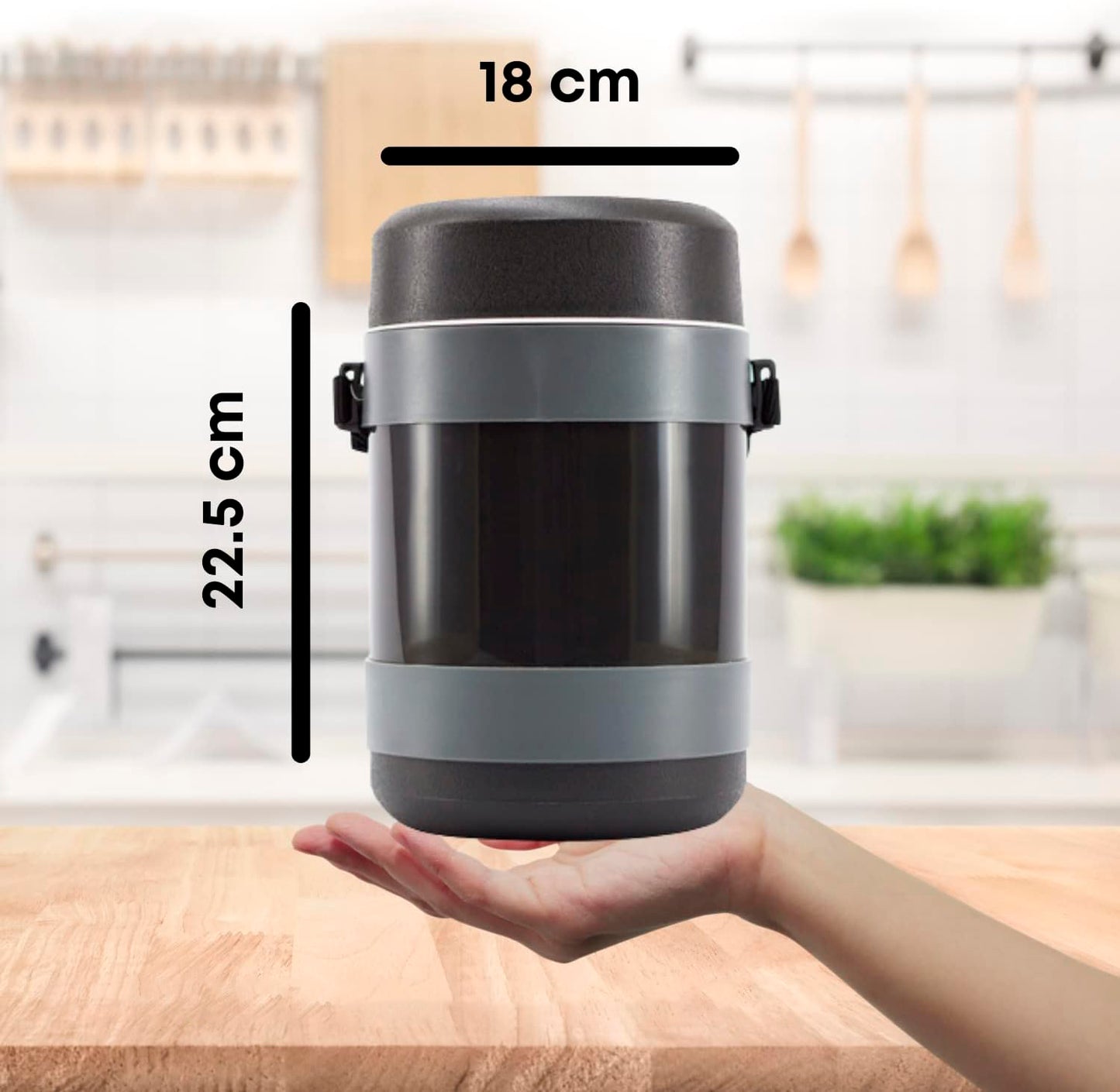 Termo Para Comida Sky 1.25L | Hermético, con 3 Contenedores y Cuchara