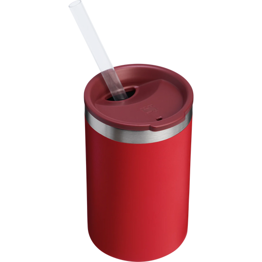 Vaso Enfriador para Latas Stanley 2 en 1 con Popote Tritan™ | Everyday Can Cooler Cup 10oz | Rojo Chili
